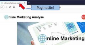 online marketing de titel van de pagina title tag SEO